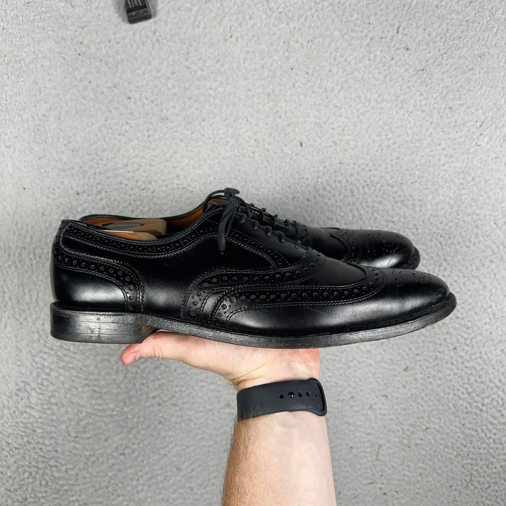 Allen Edmonds McAllister Mens Black Leather Wingtip Oxford Dress Shoes Size 11.5